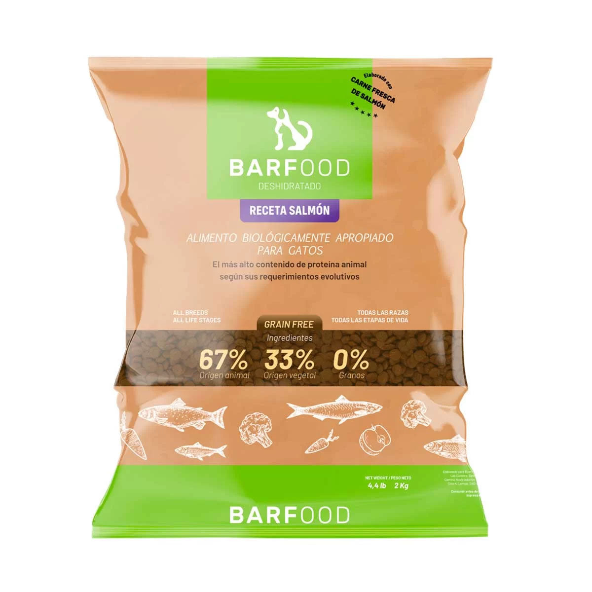 Barfood Deshidratados de Salmón para Gato