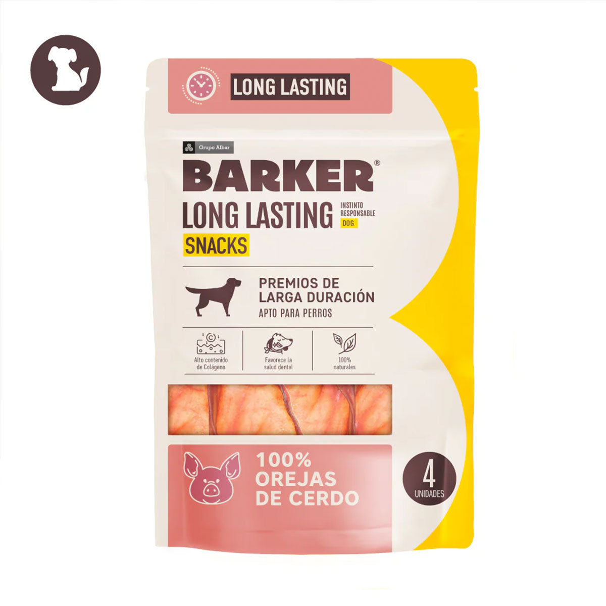 Barker Bites Long Lasting Snacks - Orejas de Cerdo snack para perros (4 unidades)