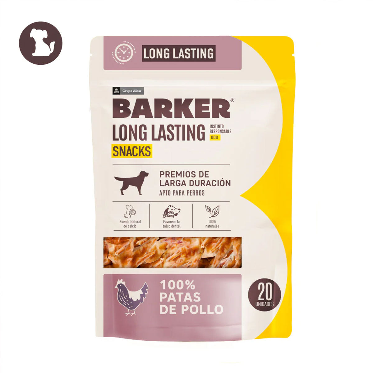 Barker Bites Long Lasting Snacks - Patas de Pollo snack para perros (20 unidades)