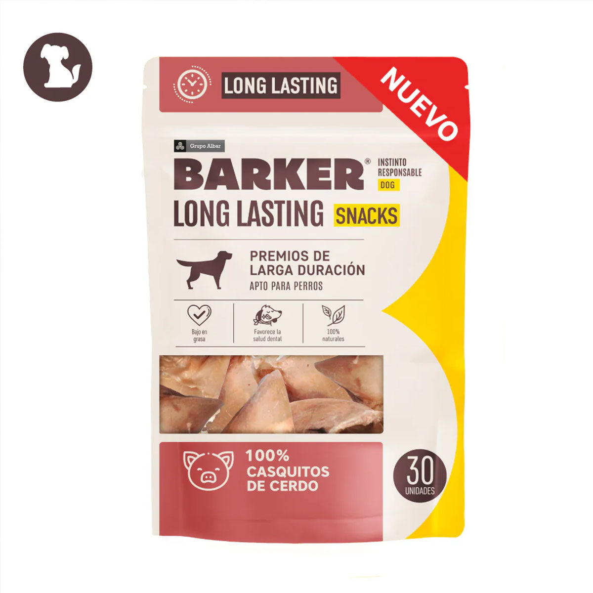 Barker Bites Long Lasting Snacks - Casquitos de Cerdo snack para perros (30 unidades)