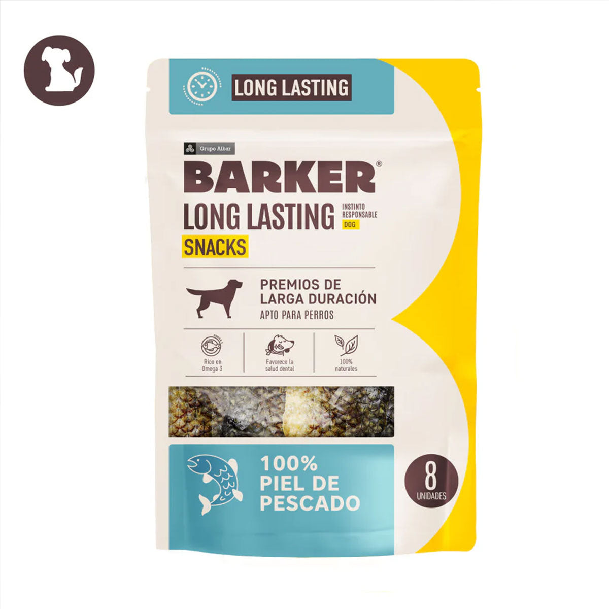 Barker Bites Long Lasting Snacks - Piel de Pescado snack para perros (8 unidades)