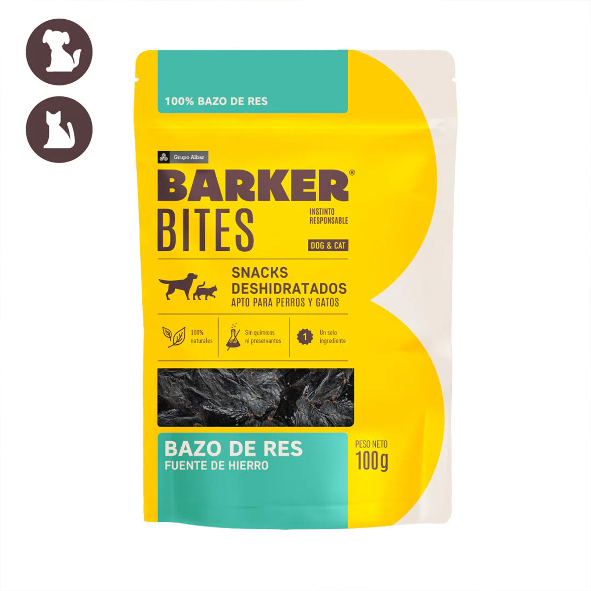 Barker Bites Bazo de Res snack para perros y gatos 100 Gramos