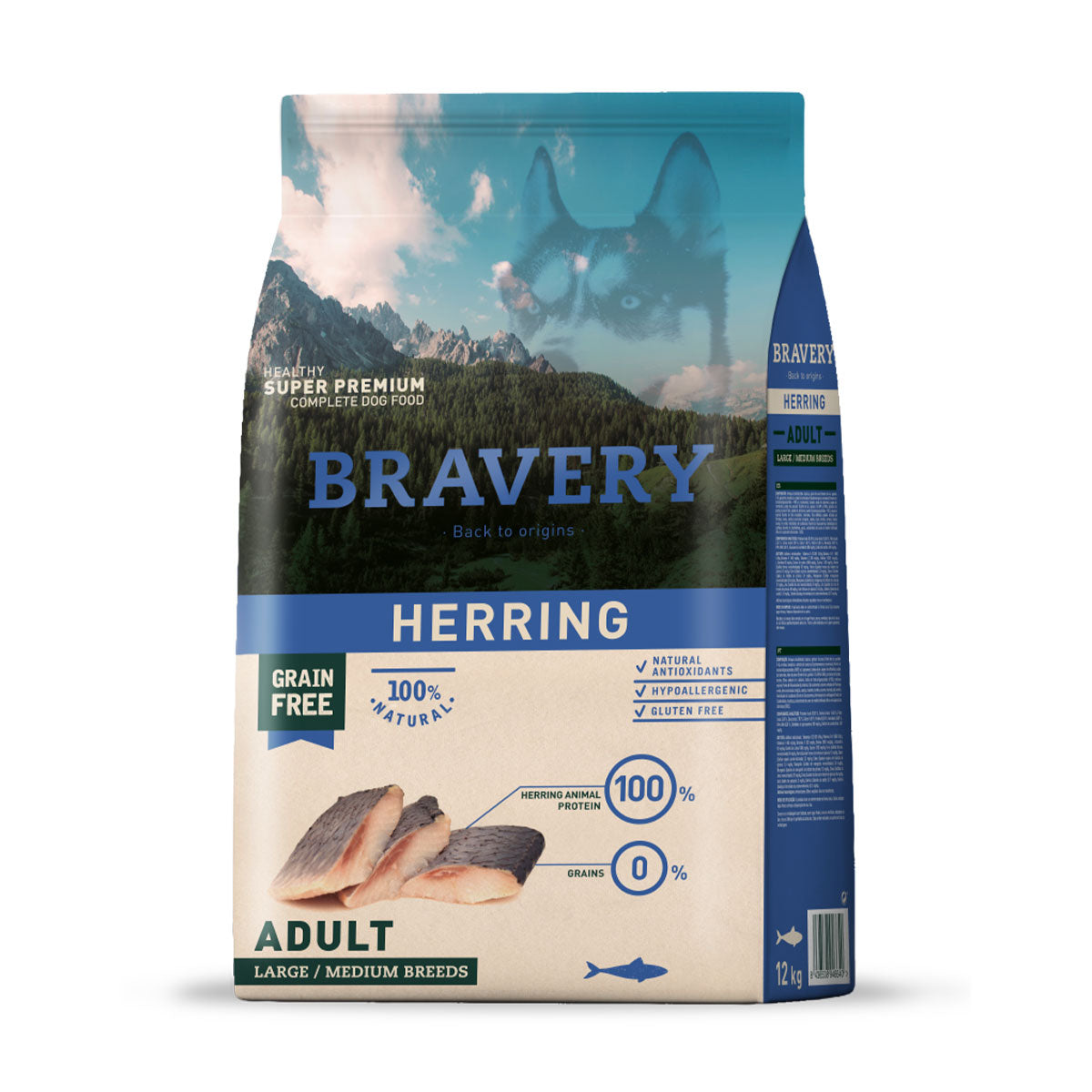 Bravery Herring (Arenque) Adult Large / Medium Breeds Perros Adultos Razas Medianas y Grandes