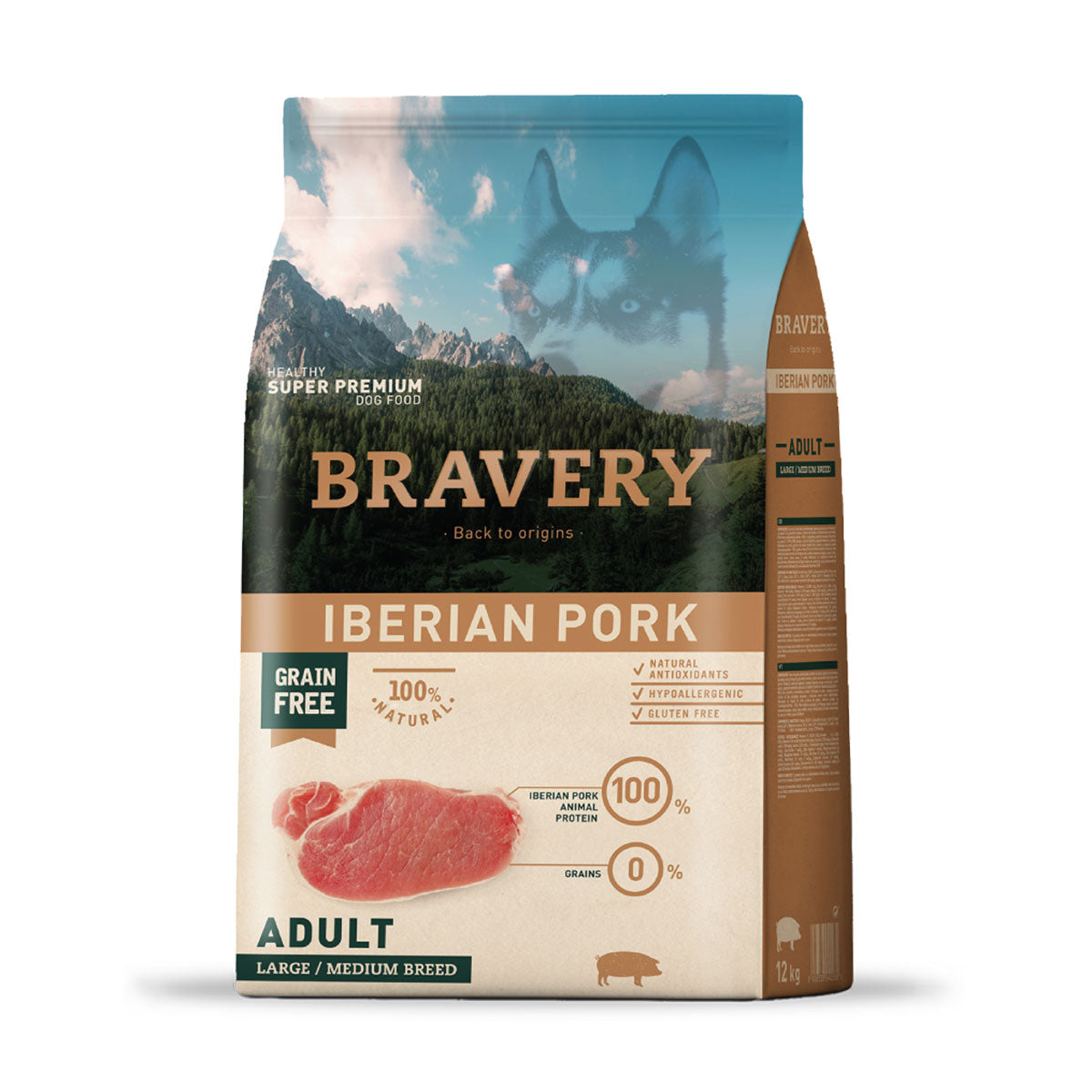 Bravery Iberian Pork Adult Large / Medium Breeds Perros Adultos Razas Medianas y Grandes