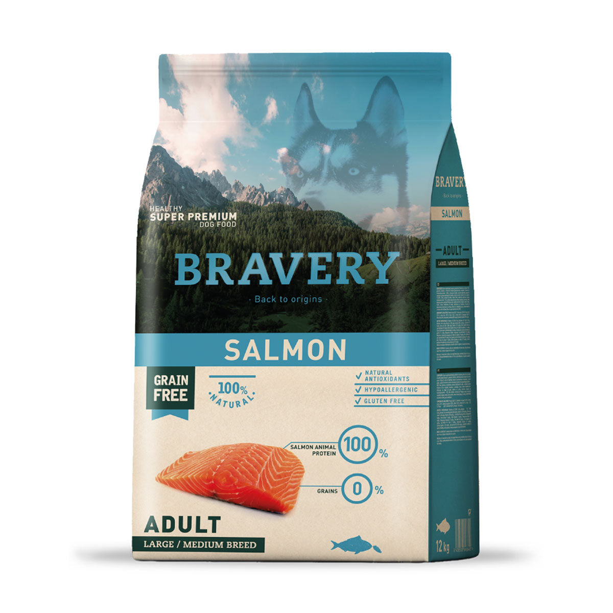 Bravery Salmon Adult Large / Medium Breeds Perros Adultos Razas Medianas y Grandes