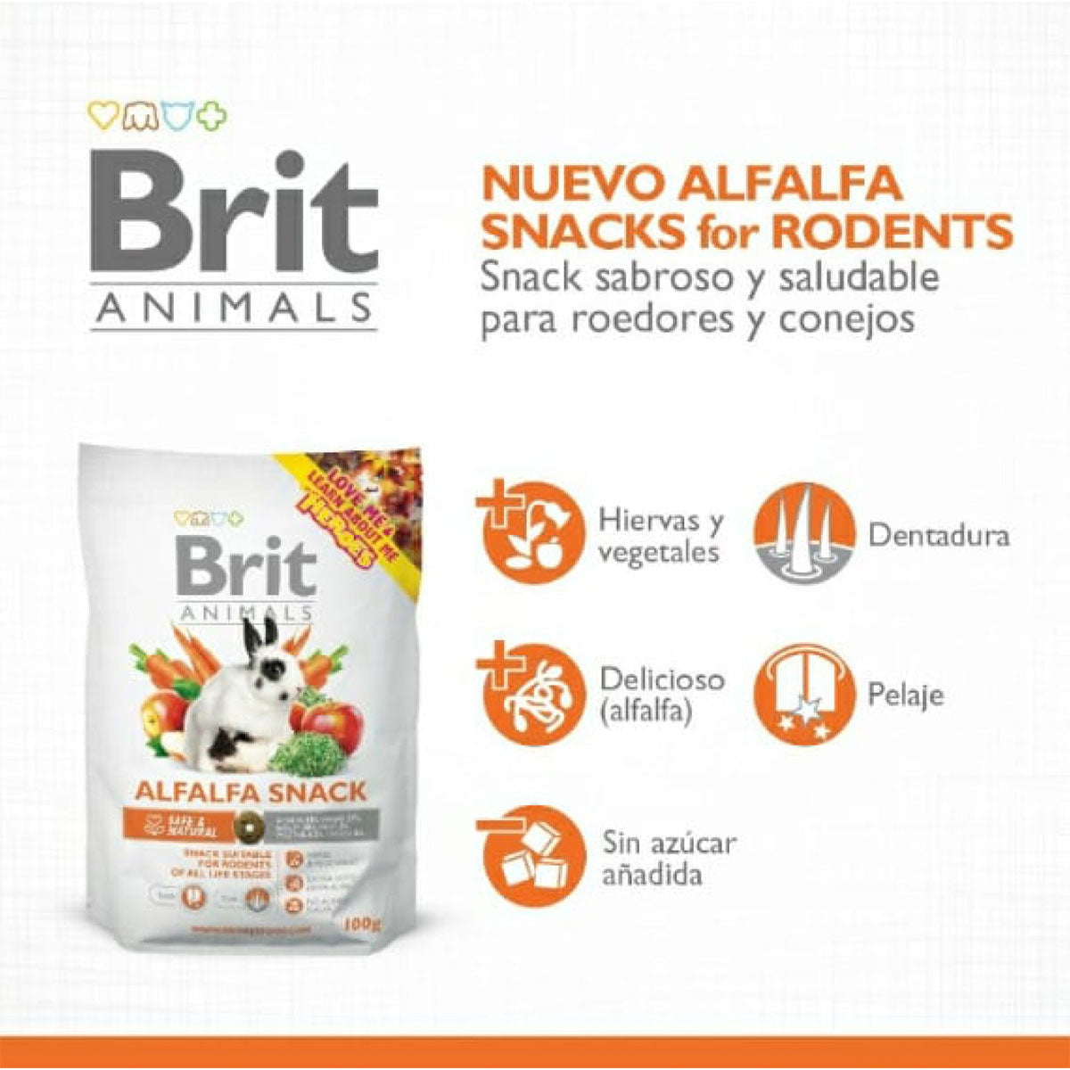 Brit Animals Alfalfa Snack para Roedores 100 Gramos