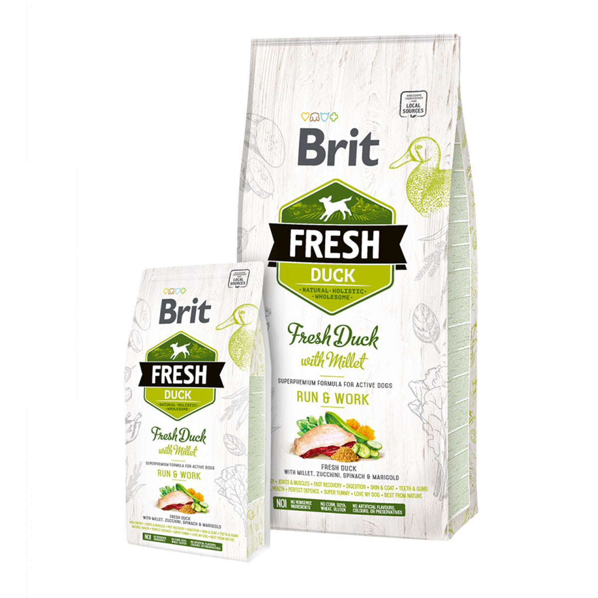 Brit Fresh Duck with Millet (pato con mijo) Active Run & Work Perros Adultos Activos