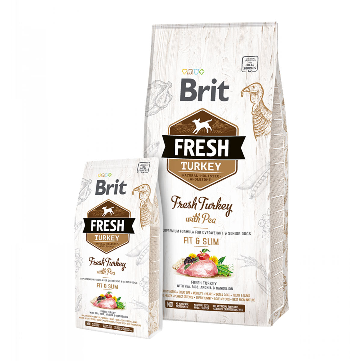 Brit Fresh Turkey with Peas (pavo con guisantes) Light Fit & Slim Perros Adultos y Senior