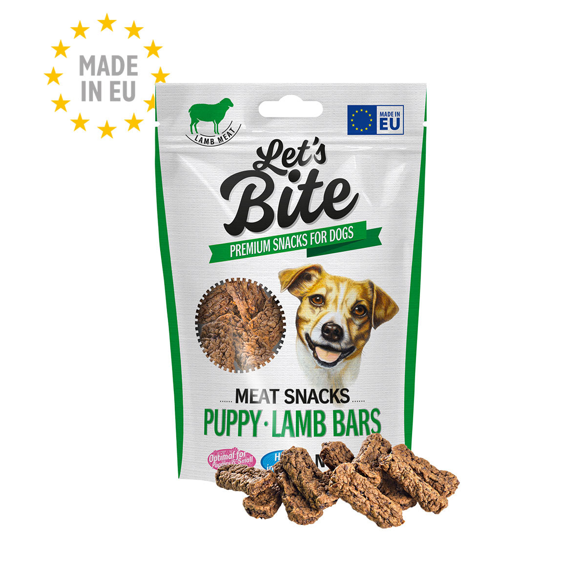 Let's Bite Meat Snacks Puppy Lamb Bars (barritas de cordero) 80 Gramos