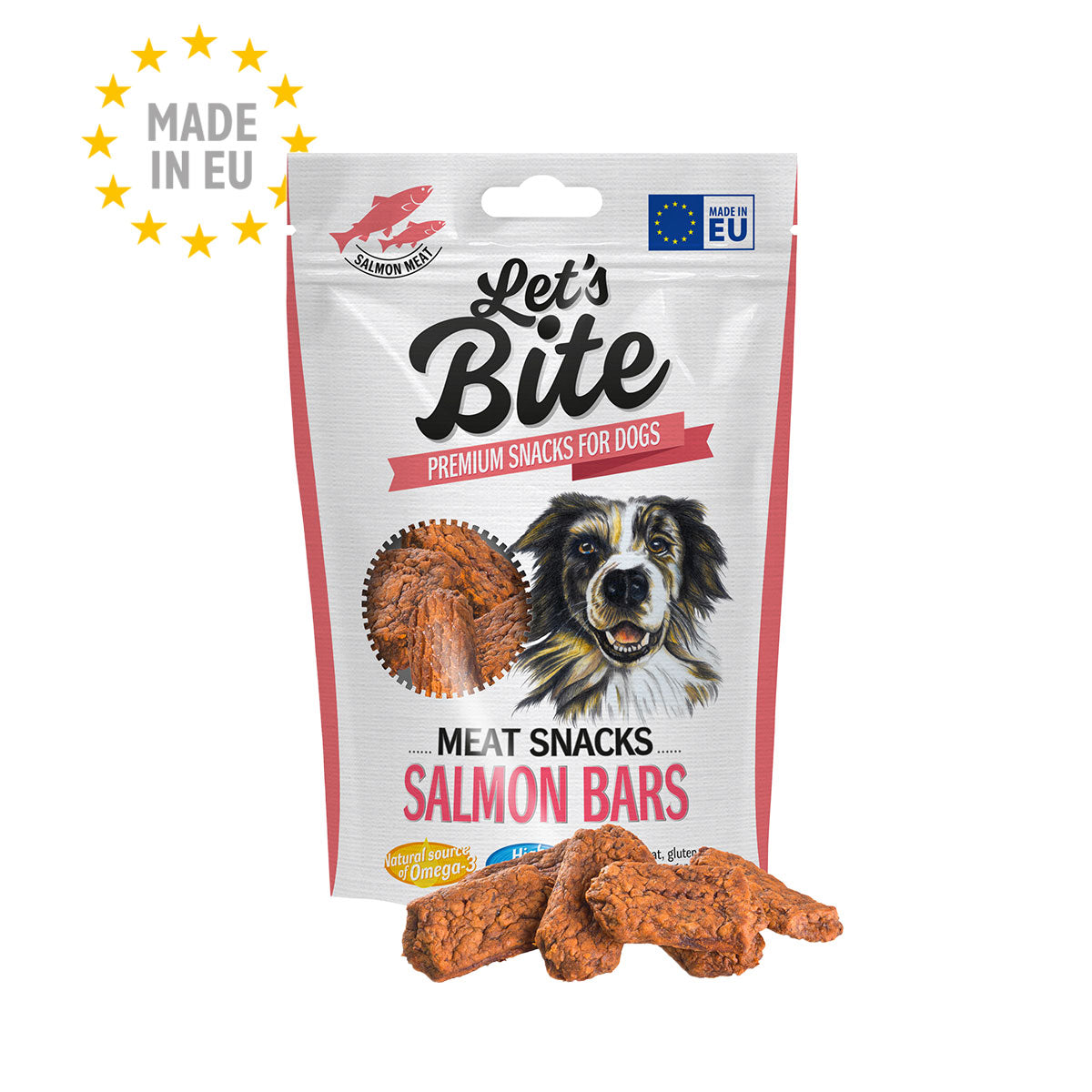 Let's Bite Meat Snacks Salmon Bars (barritas de salmón) 80 Gramos