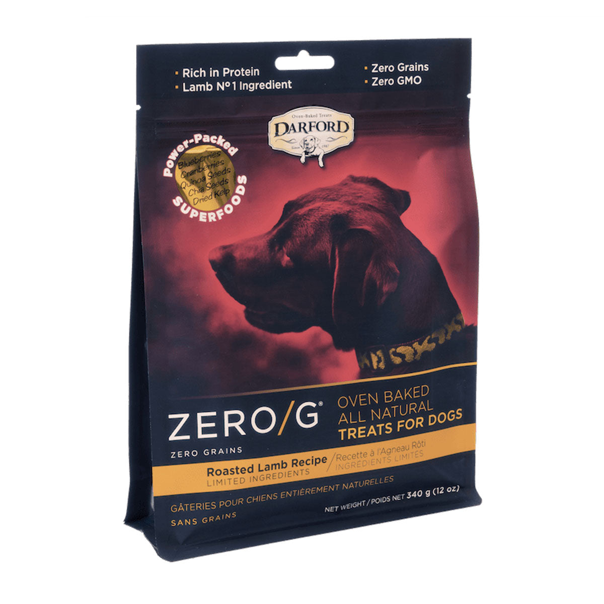 Darford Zero G Receta sabor Cordero snacks para perros 170 Gramos