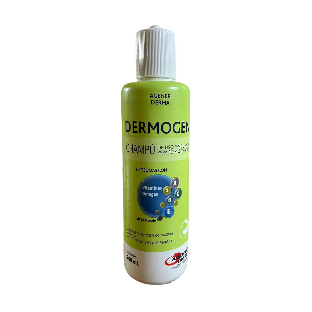 Agener Union Dermogen Shampoo de uso frecuente para Perros y Gatos 200 ml