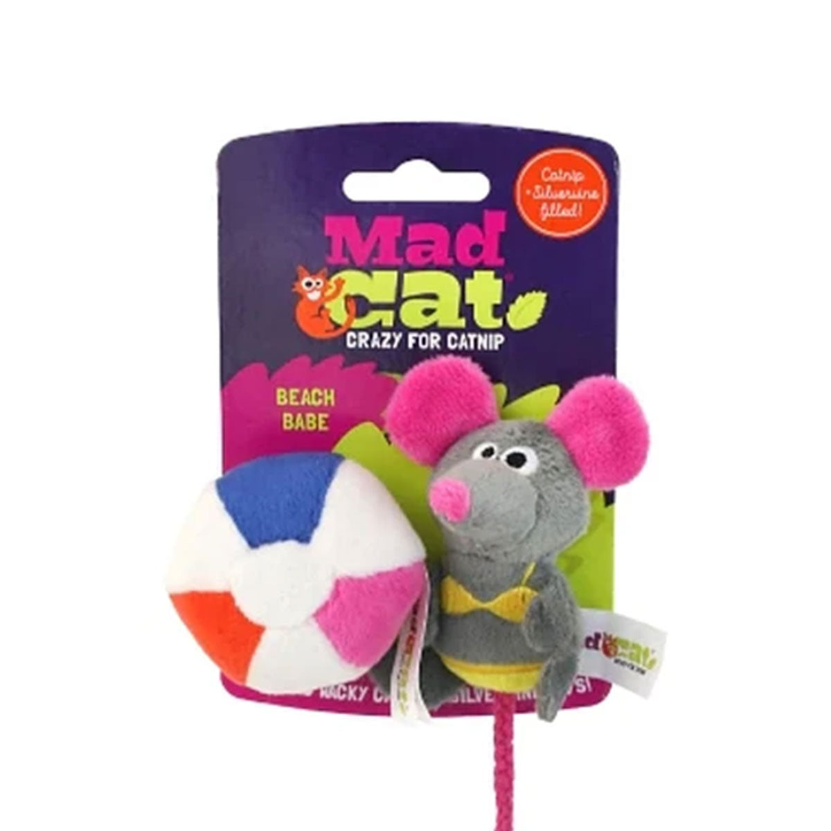 Mad Cat Beach Ball Mice juguete para gatos relleno de Catnip