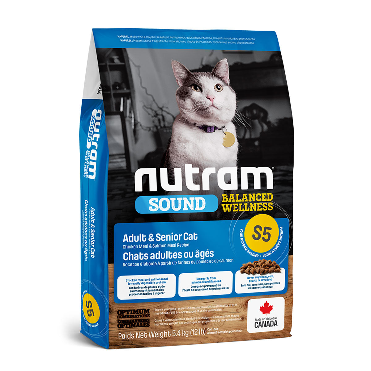 Nutram S5 Sound Balanced Wellness Adult Senior Gatos Adultos y Senior