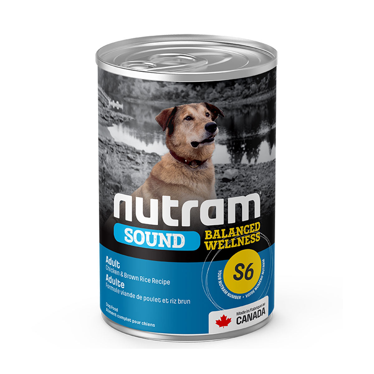 Nutram S6 Sound Adult Dog en lata para Perros 369 Gramos