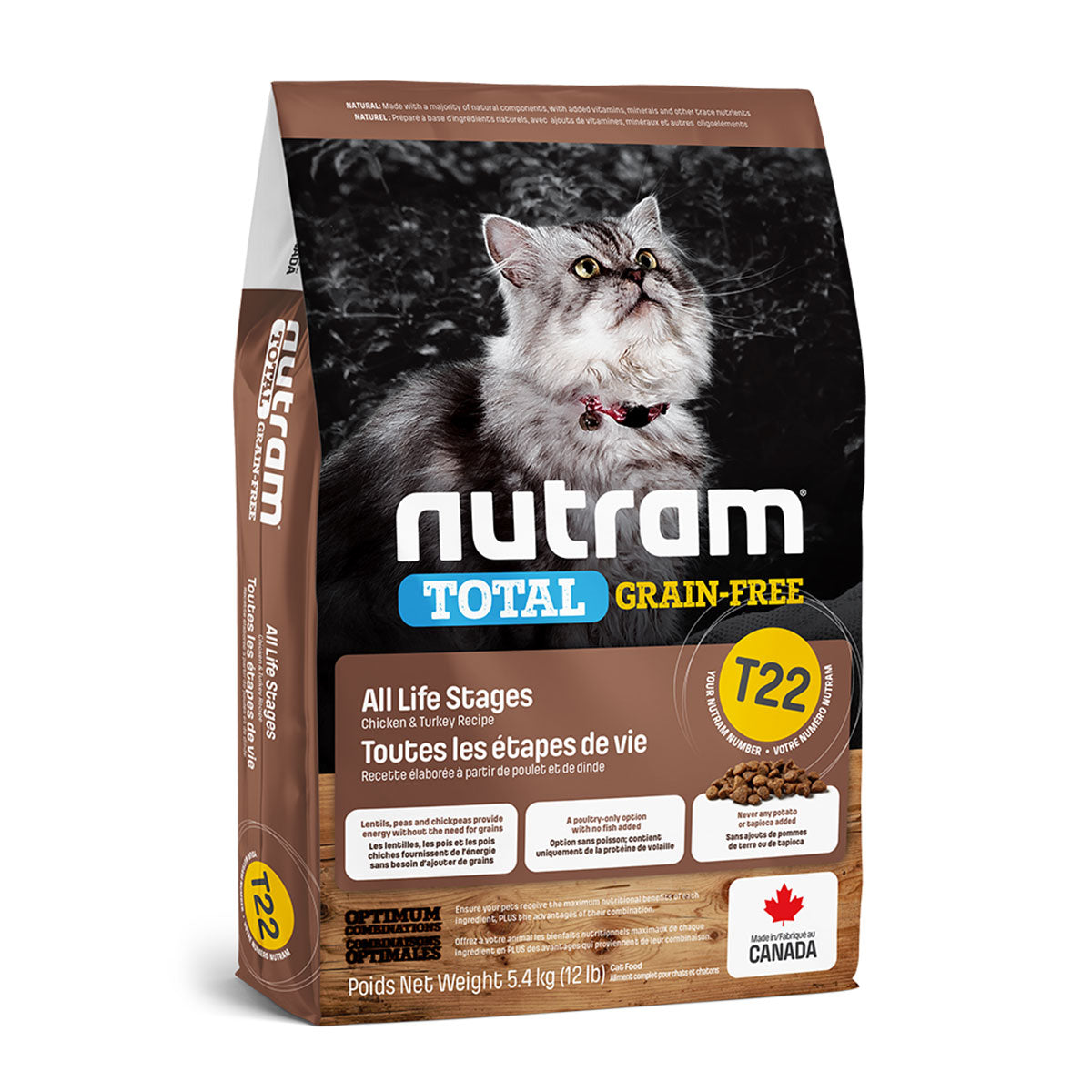 Nutram T22 Total Grain-Free Chicken & Turkey Gatos Todas las Edades