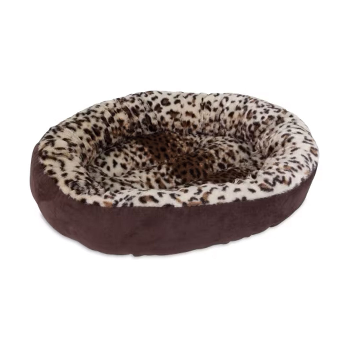 Petmate Cama Aspen Pet Round Animal Print Small Pet Leopardo