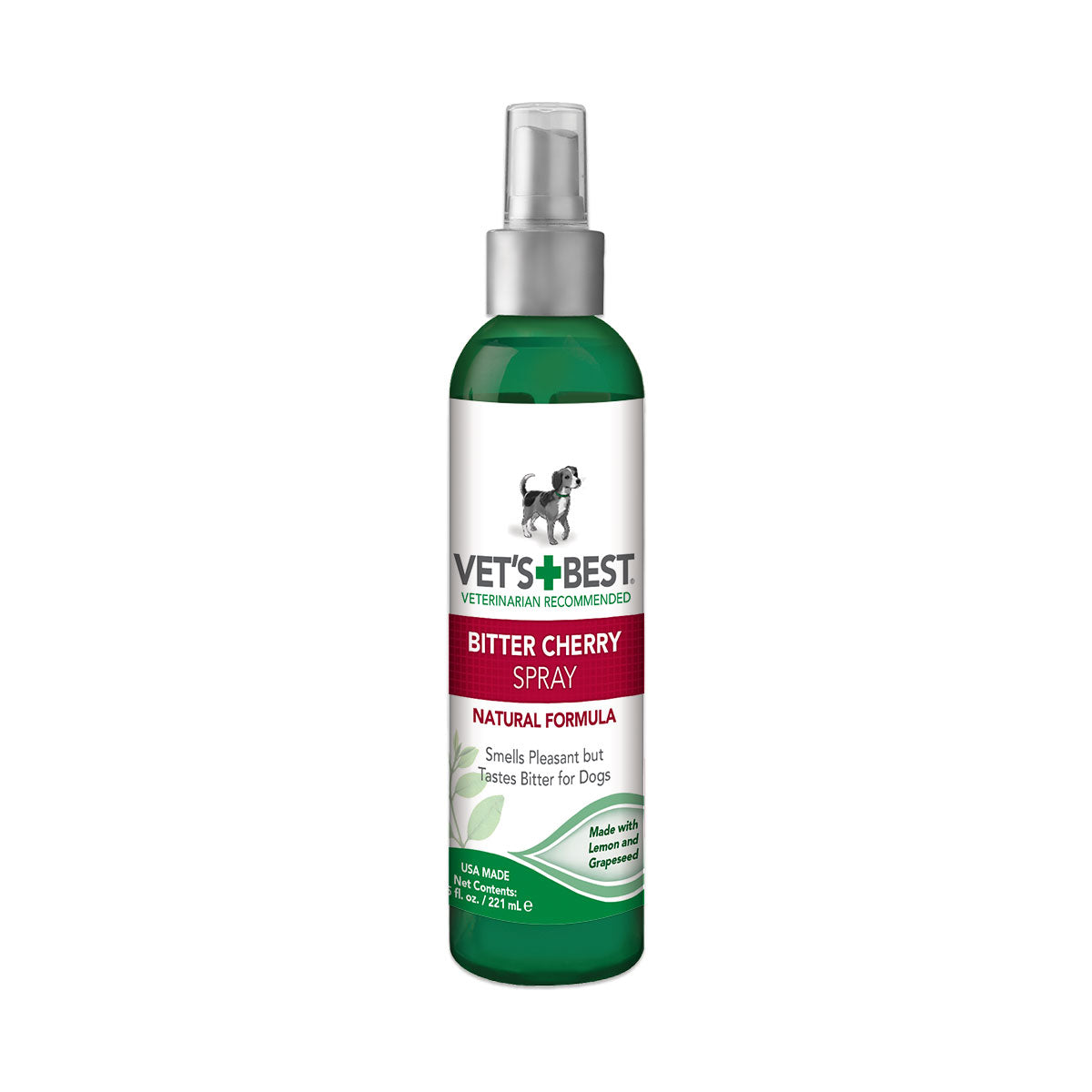 Vet's Best Bitter Cherry Spray Disuasivo de Masticar y Lamer para Perros 221 ml