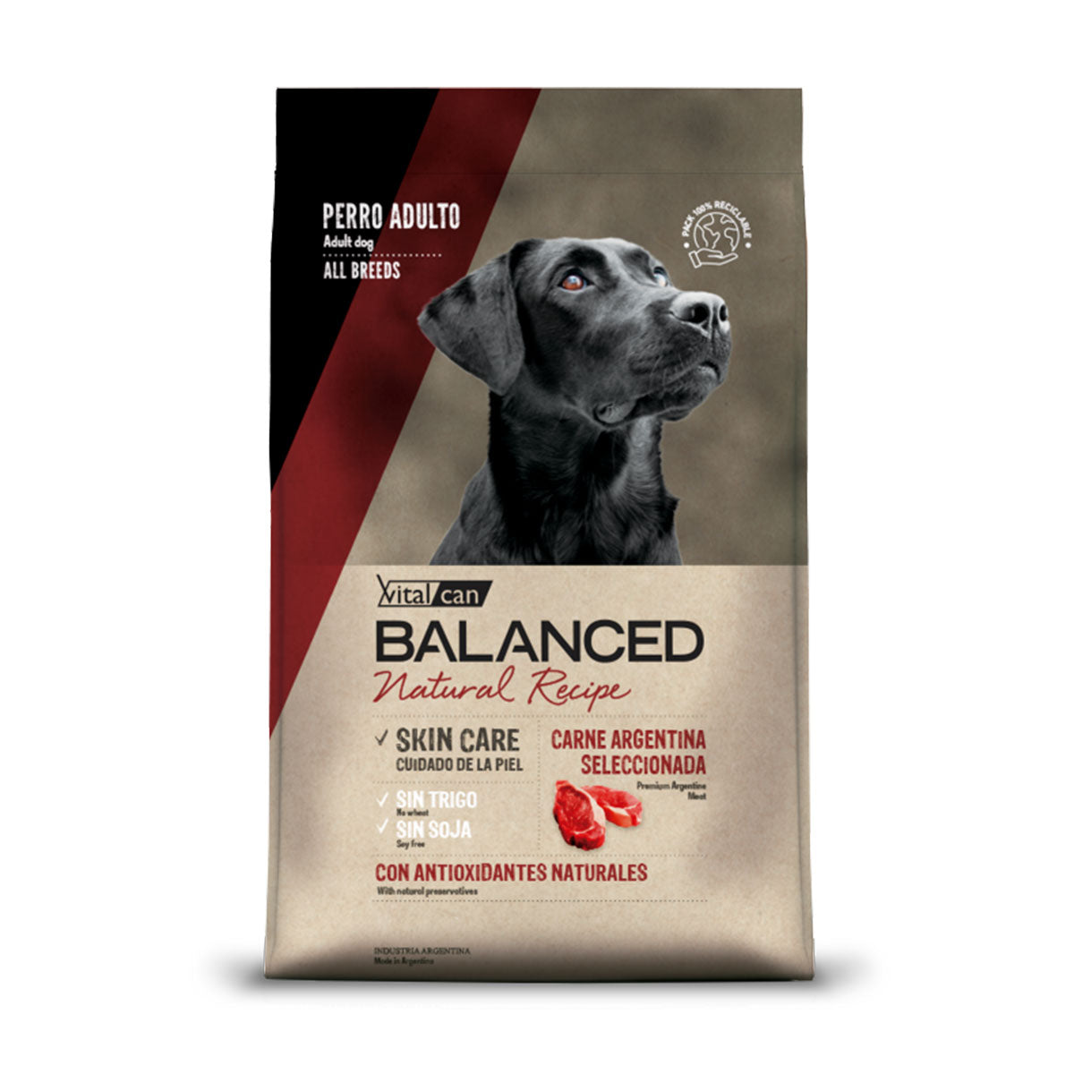 Vitalcan Balanced Natural Recipe Carne Argentina Seleccionada Perros Adultos